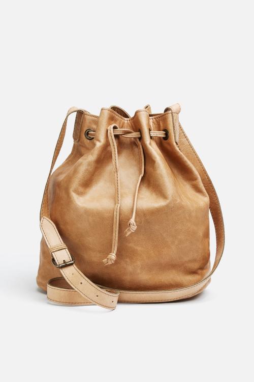 Inge Leather Bucket Bag