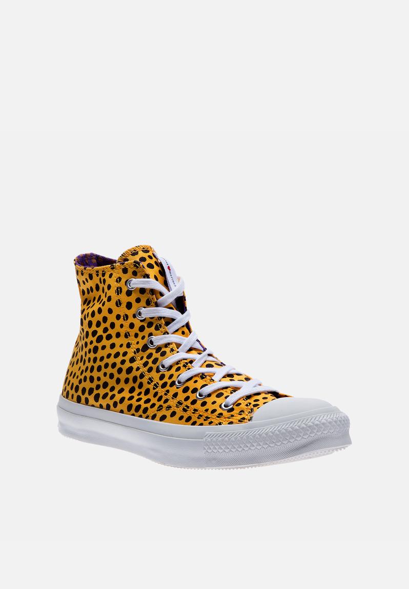 black and yellow leather converse