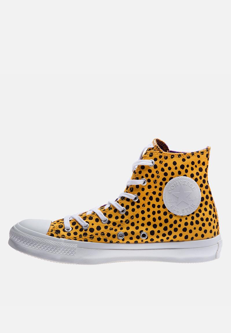 black and yellow leather converse