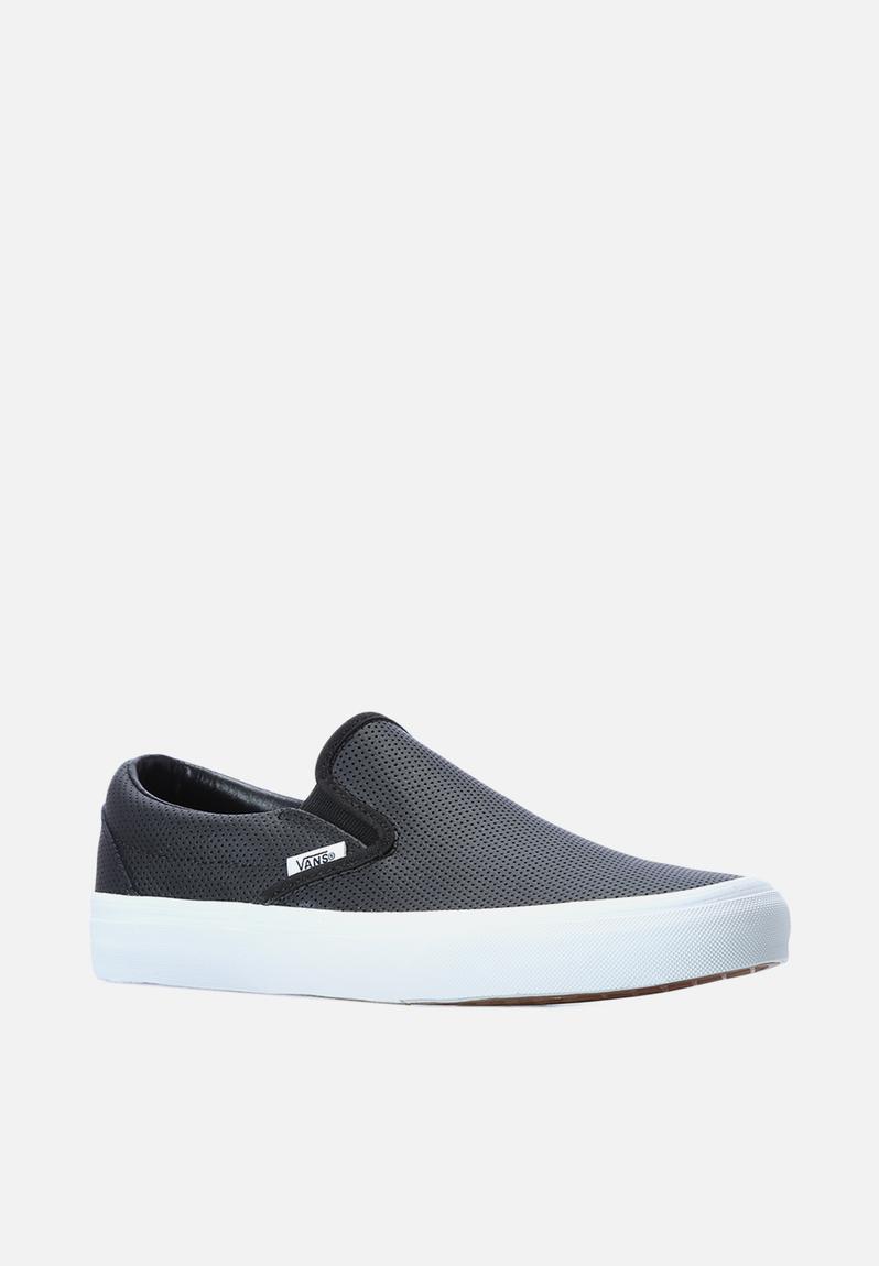 Classic Leather Slip On- Perf Black White Vans Sneakers | Superbalist.com