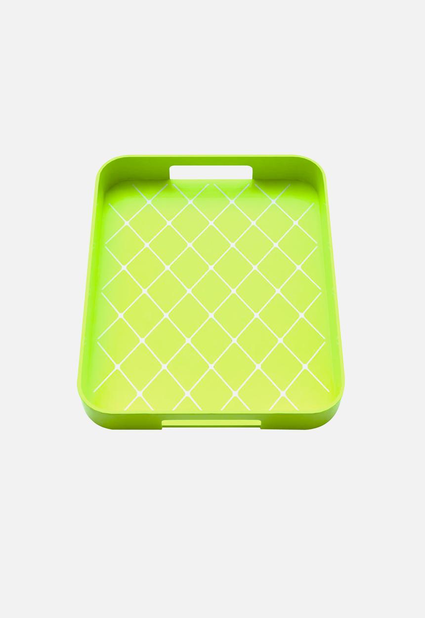 Zak! Designs - Non Skid Gallery Tray – Green & White