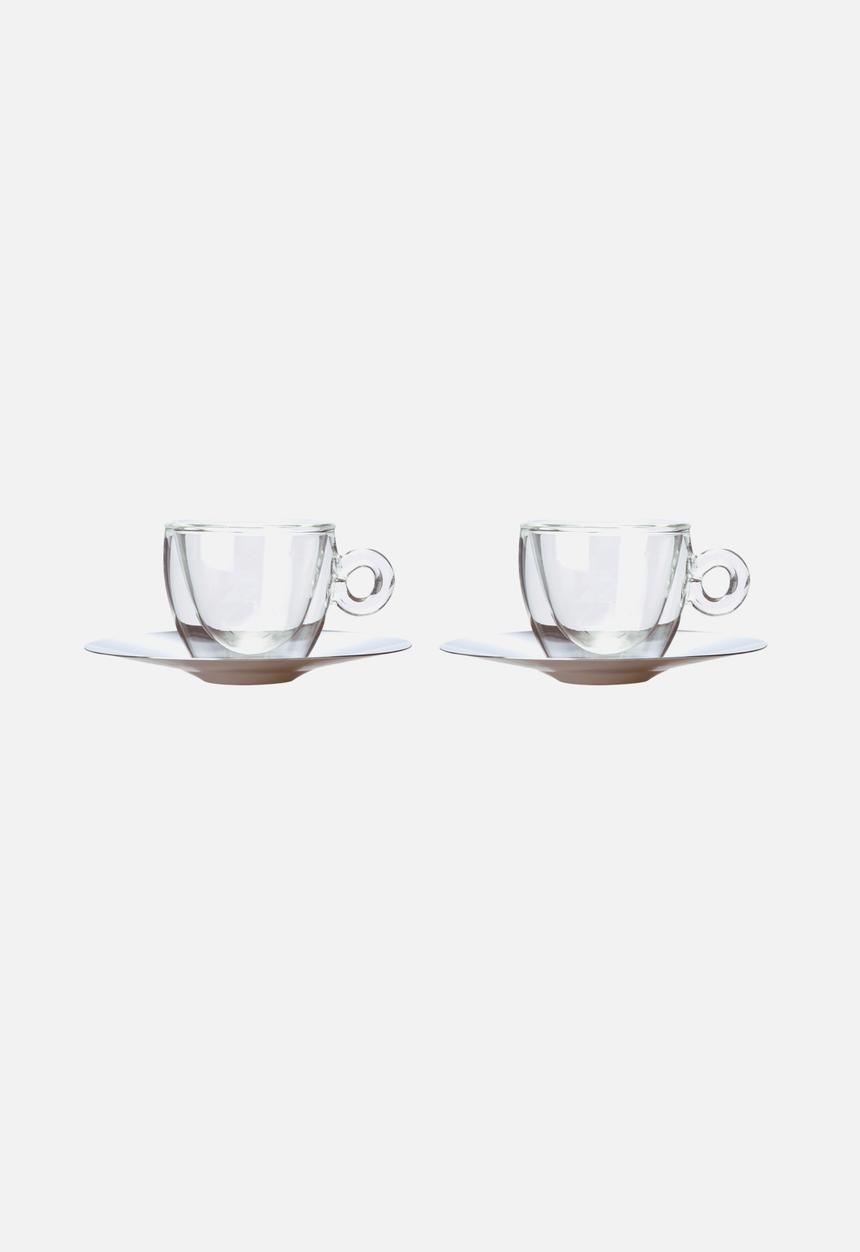 Bormioli - 65 ml Thermic Espresso Cup & Saucer Set of 2