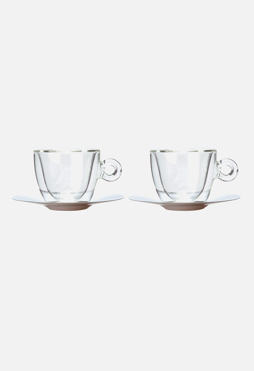 Bormioli - 165 ml Thermic Cappuccino Cup & Saucer Set of 2