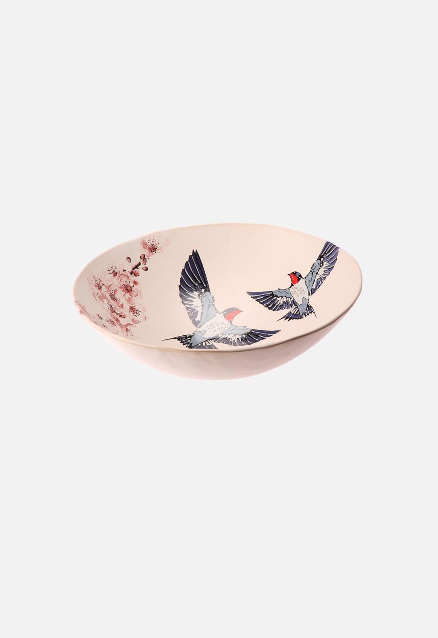 Mervyn Gers Ceramics - Swallow & Cherry Blossom Bowl