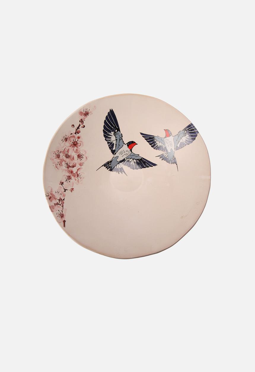 Mervyn Gers Ceramics - Swallow & Cherry Blossom Bowl