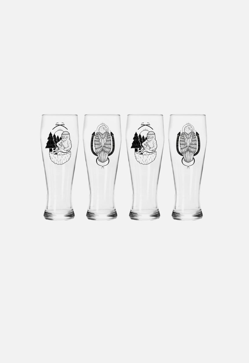 Superbalist Bar and Wine - Eagle/Snake & Lumber Jack Beer Glasses Set Of 4
