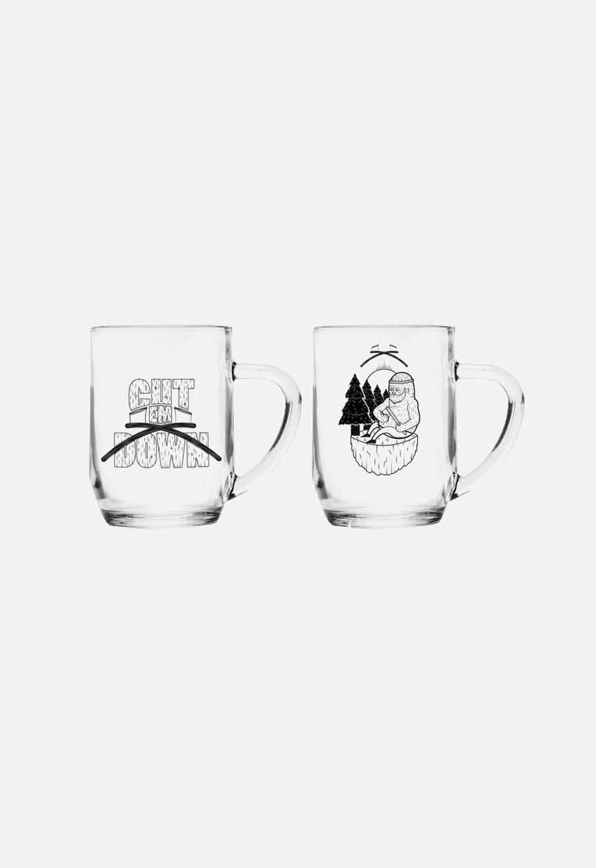 Superbalist Bar and Wine - Lumber Jack Crest & Typo Beer Mugs Set of 2