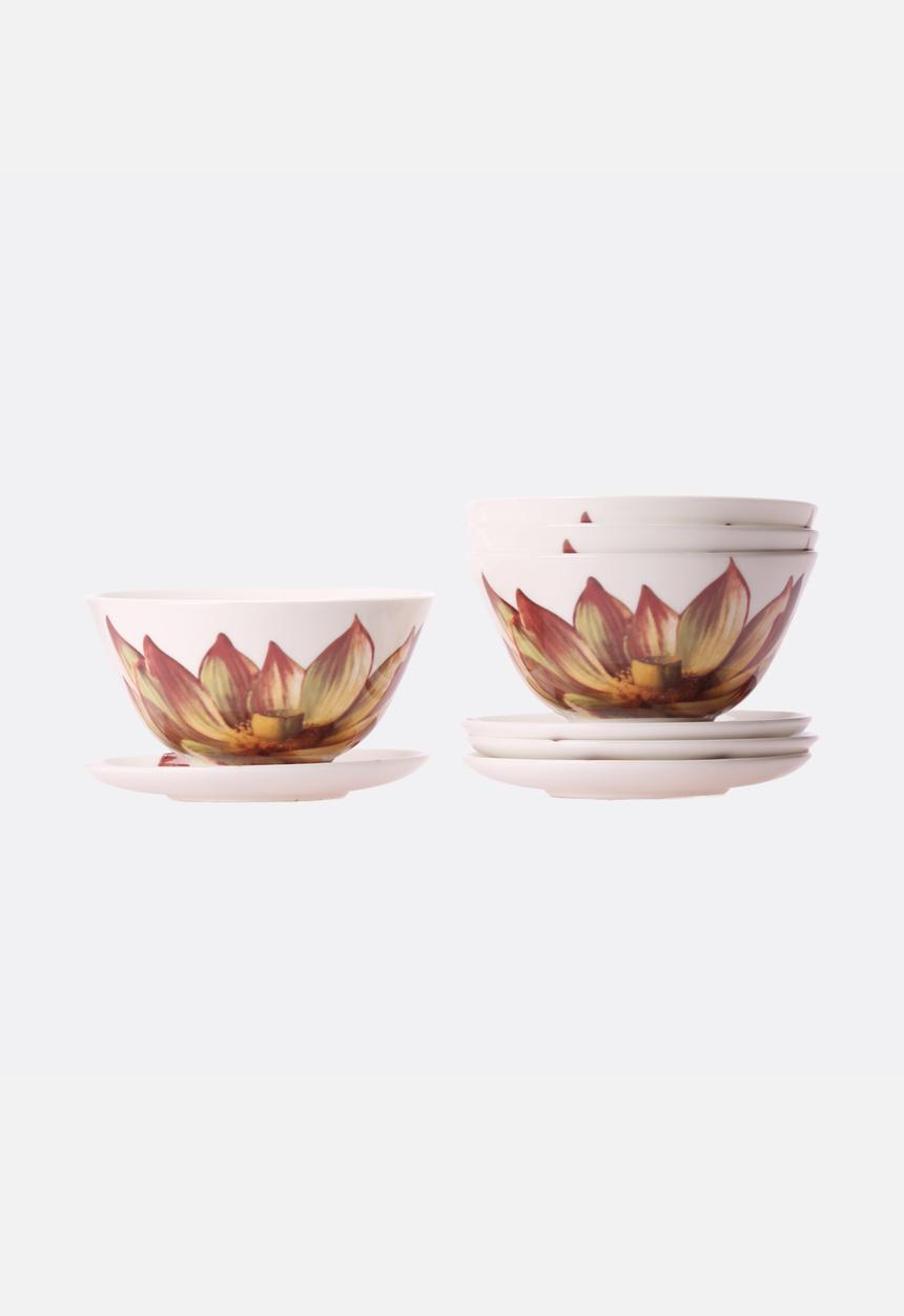 Tretchikoff Project - Lotus Flower – Bowl & Saucer Set of 4