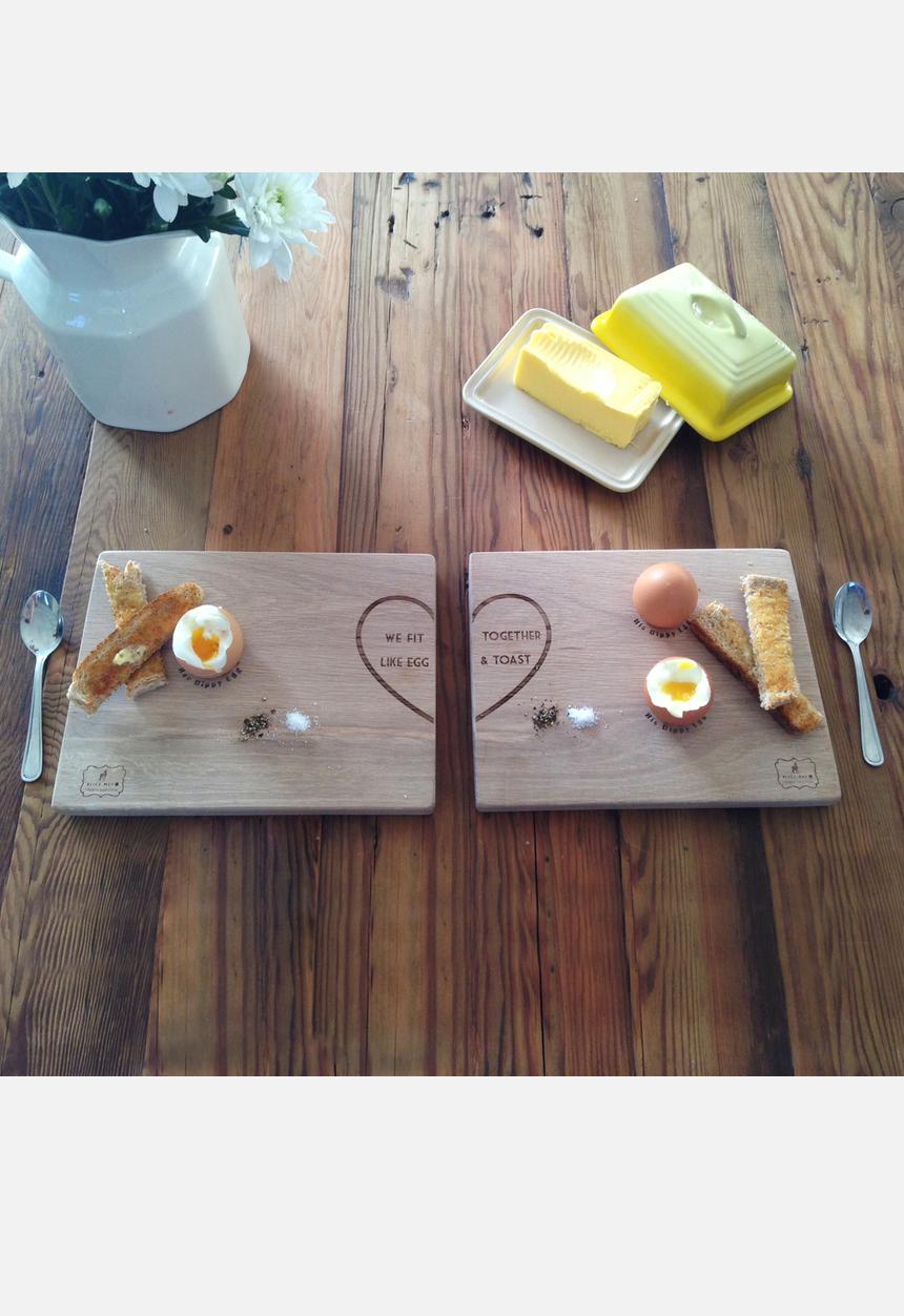 Alice May - Dippy Egg Board His & Hers Set Of 2