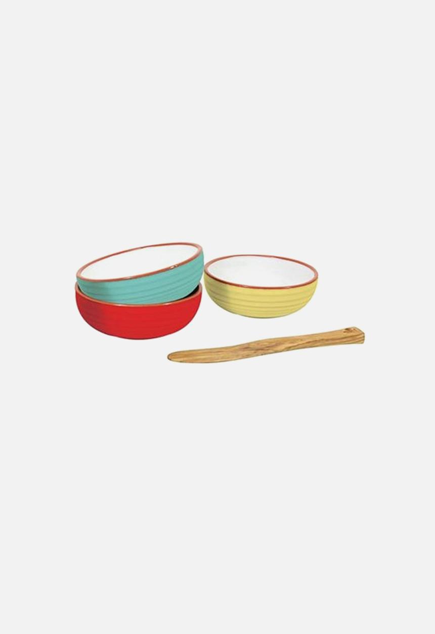 Jamie Oliver - Terracotta Bowls with Acacia Spreader