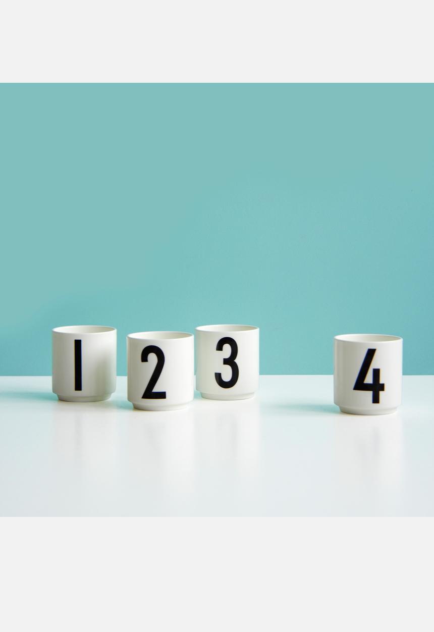 Design Letters - 1,2,3,4 Espresso Cups Set Of 4