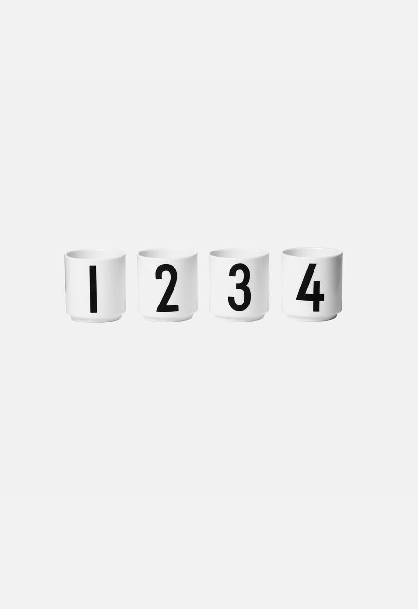 Design Letters - 1,2,3,4 Espresso Cups Set Of 4