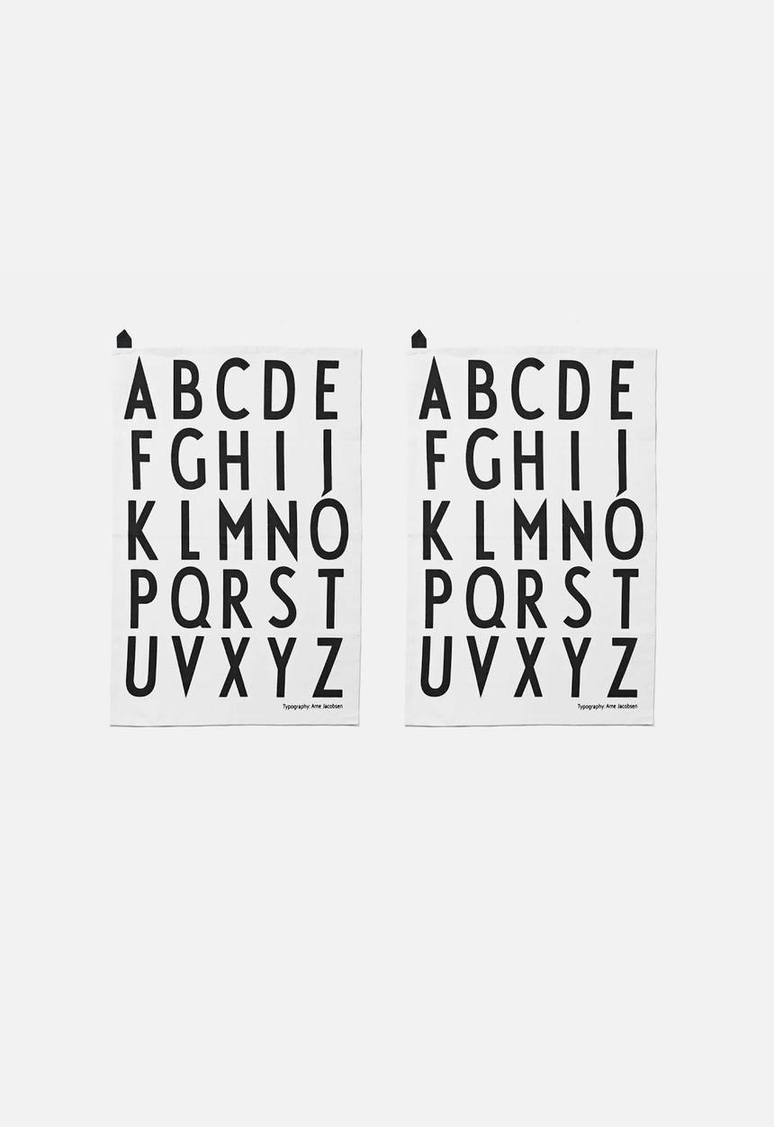 Design Letters - Tea Towels Set Of 2 