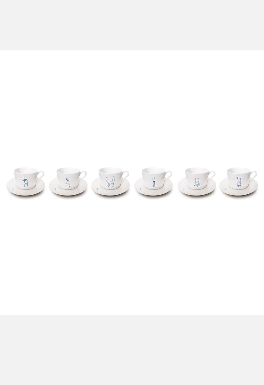 Ceramic Kitchen Craft - Biro Cappuccino Cup 5 – Blue & White