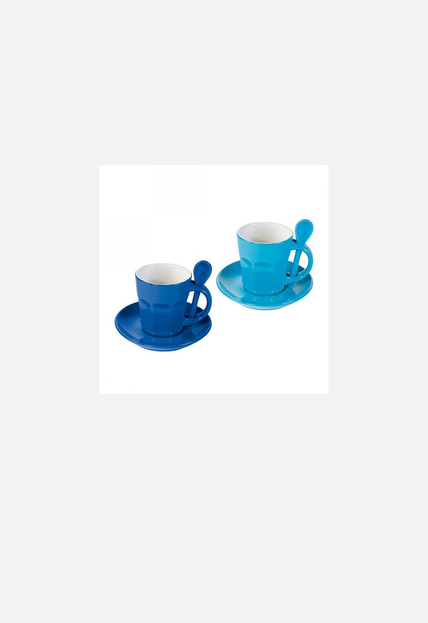 Coffee Café - Bean There Cape Town - Intermezzo Mug Set of 2 – Blue & Turq.