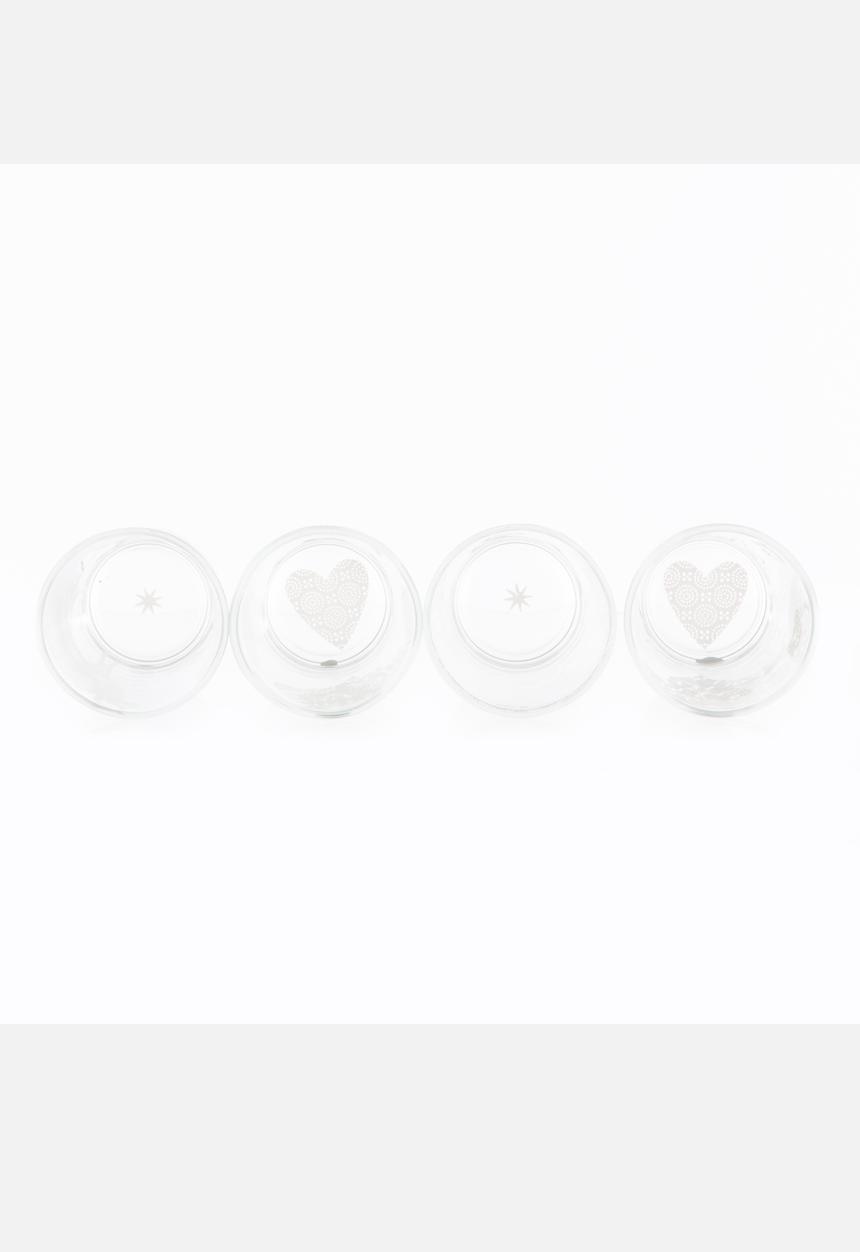 Tabletop Ceramics - Buck & Heart Printed Glass Beakers Set – Multi