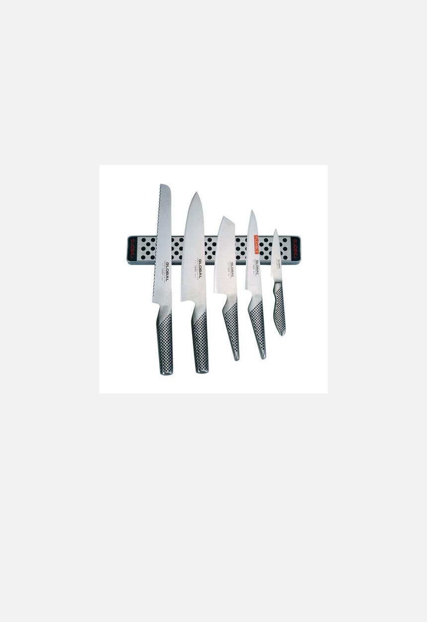 GLOBAL Knives - 5pc Knife Set & Magnetic Rack – S/Steel