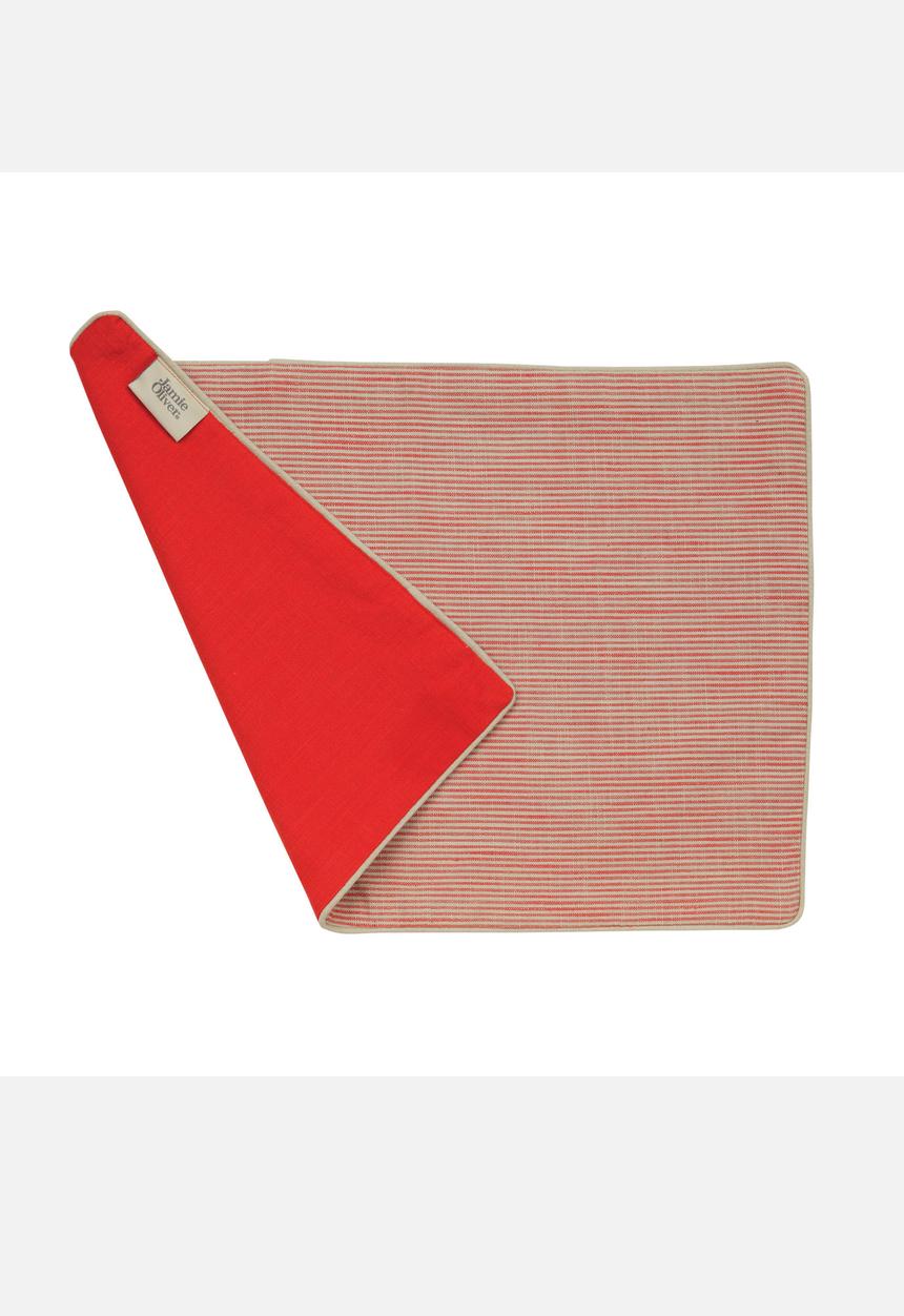 New Jamie O. Cookware - Vintage Reversible Placemats Set of 2 – Red