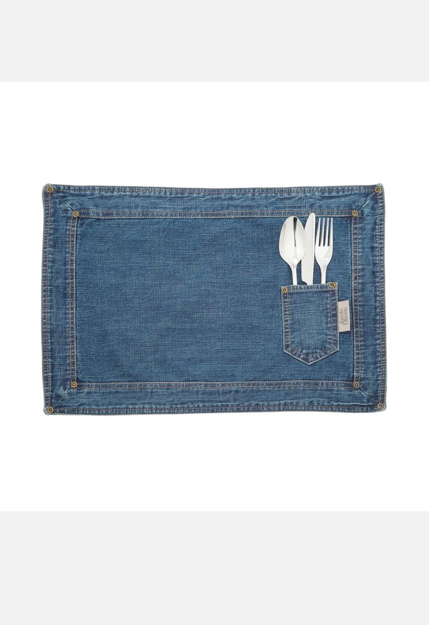 New Jamie O. Cookware - Denim Placemats Set of 2 - Blue
