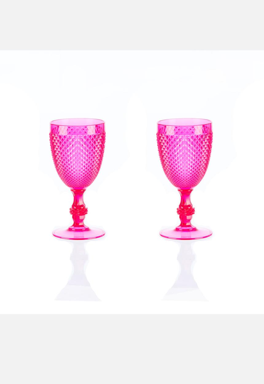 Summer Tabletop - Wine Glasses Set of 2 – Pink