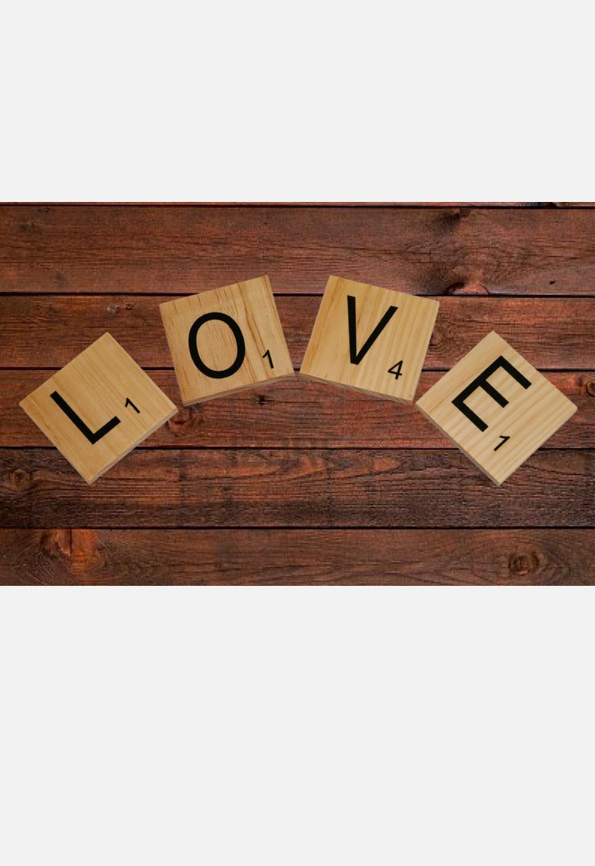 Décor Extravaganza - Love: Wooden Coasters – Black