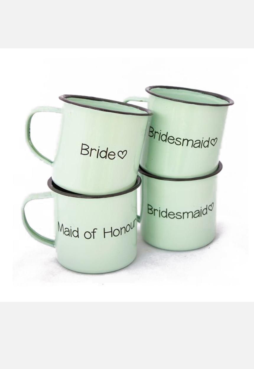 Tie the Knot Boutique - Bride’s Enamel Cup Set of 4 – Mint
