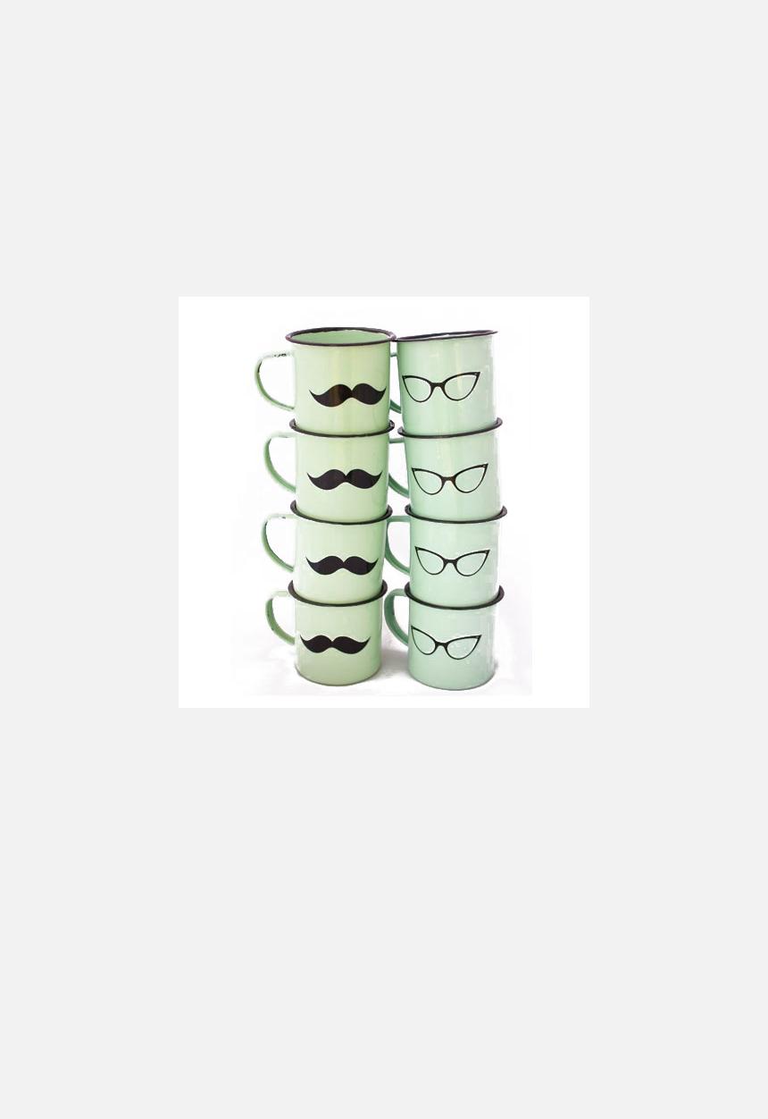 Tie the Knot Boutique - Quirky Enamel Cup Set of 8 – Multi