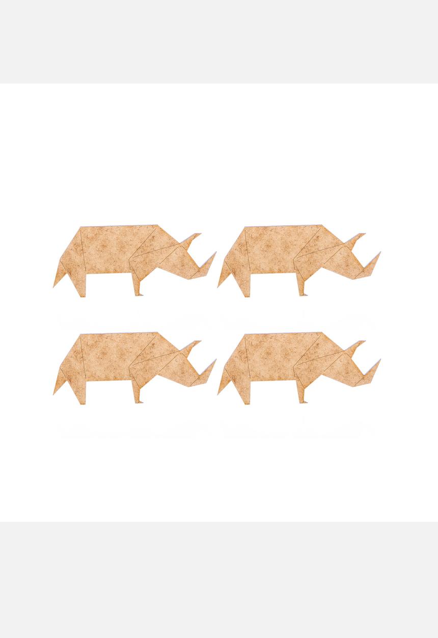 Wooden Table Trinkets - Rhino Origami Coaster Set – Natural