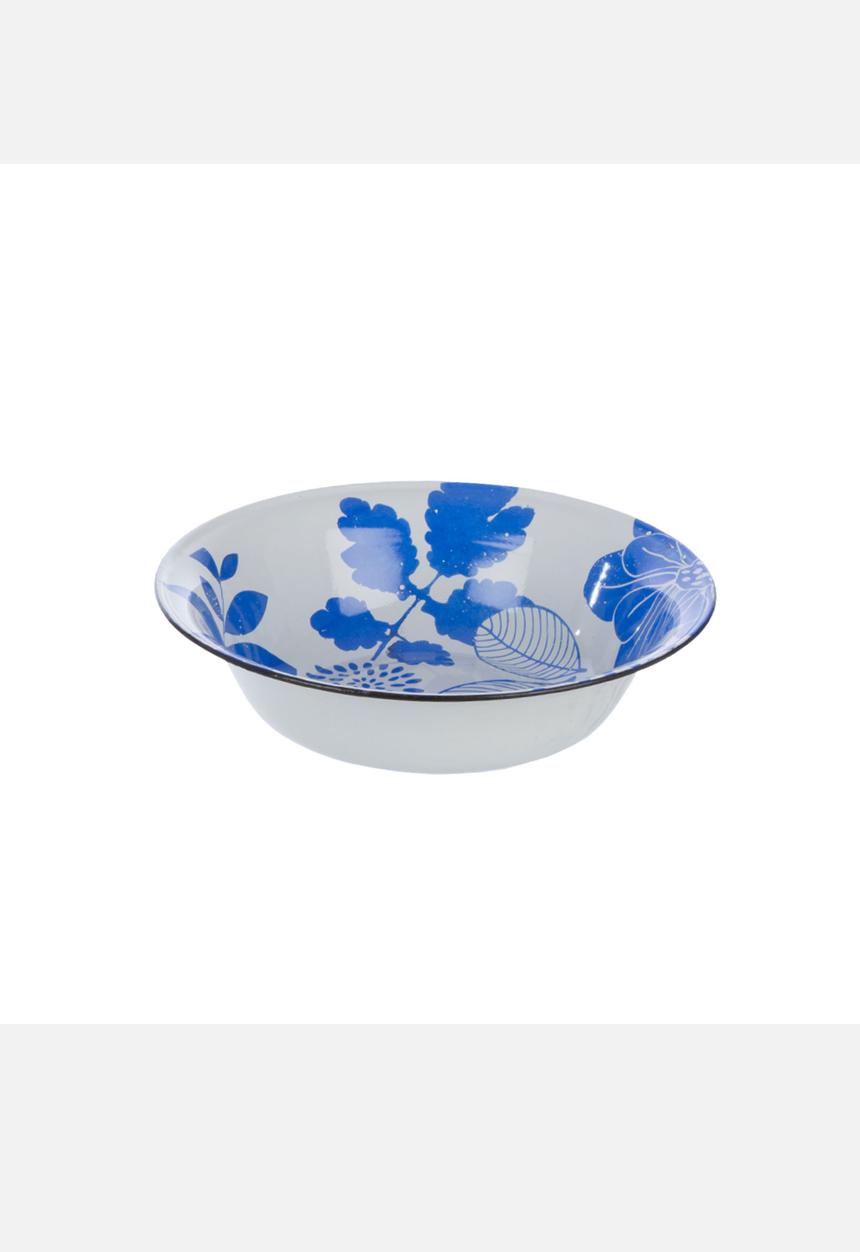 Enamel Tabletop - Floral Salad Bowl – Azure Blue
