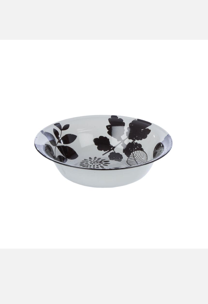Enamel Tabletop - Floral Salad Bowl – Black