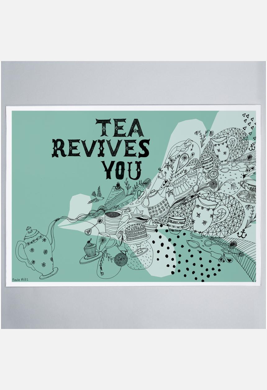 Sweet William - Tea Revives You - Print