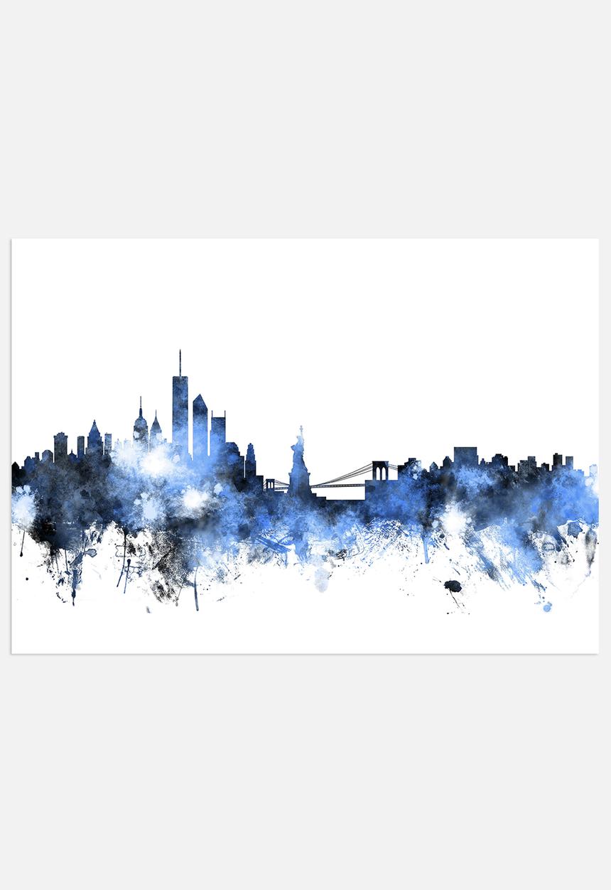 artPause - New York Skyline Blue Black