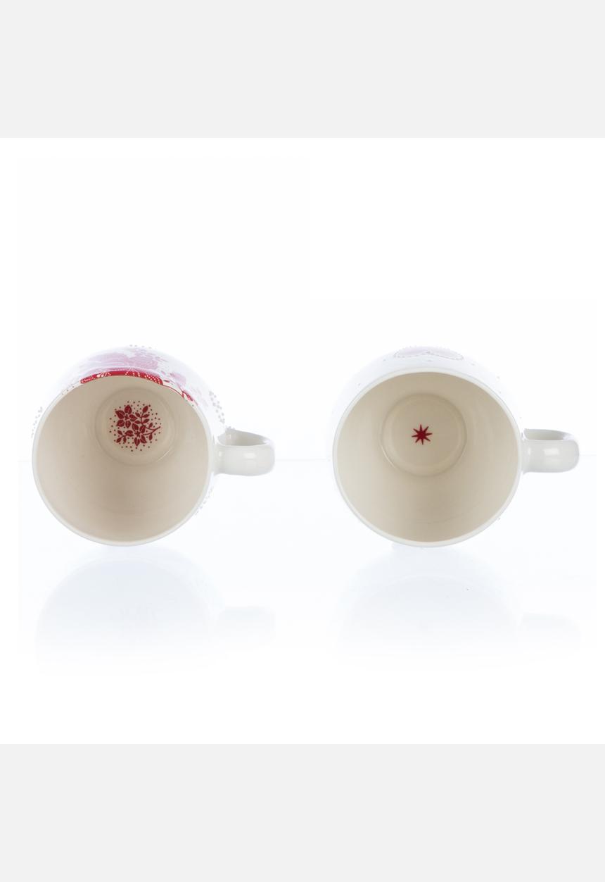 Tabletop Ceramics - Batik Floral & Dark Heart Fatties Set – Red