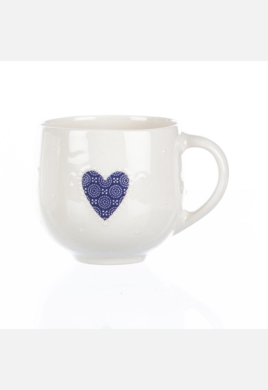Tabletop Ceramics - French Floral & Heart Fatties Set – Royal Blue