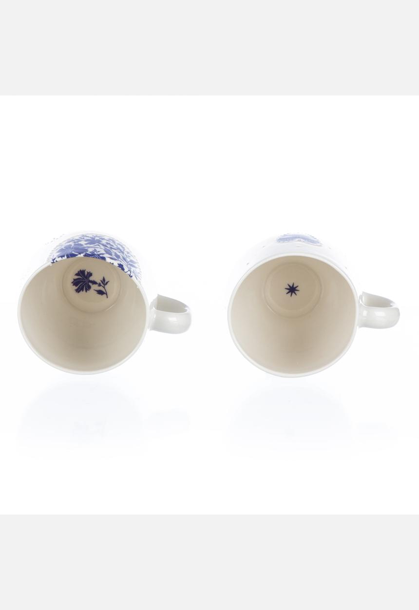 Tabletop Ceramics - French Floral & Heart Fatties Set – Royal Blue