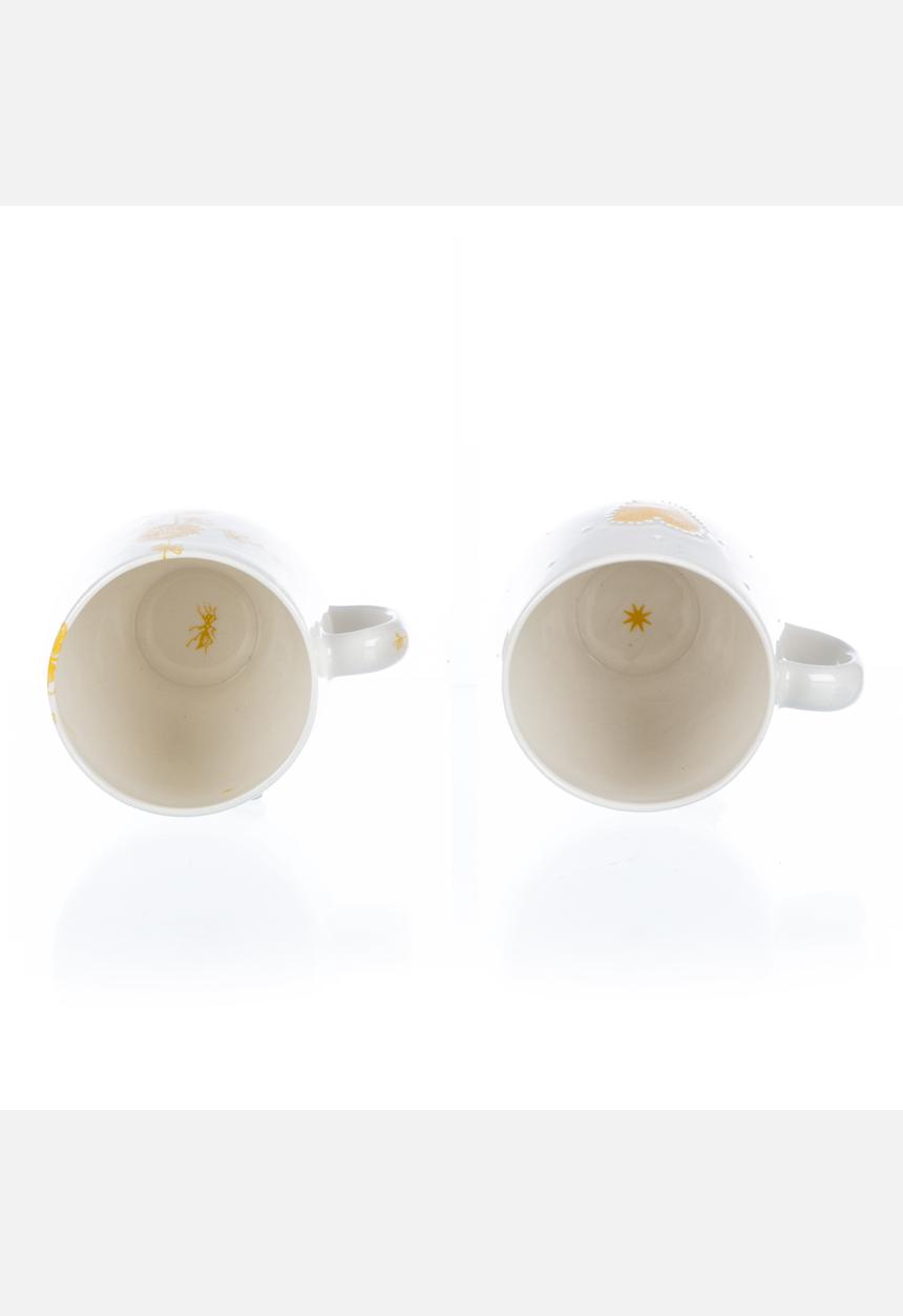 Tabletop Ceramics - Victoria Floral & Heart Fatties Set – Yellow