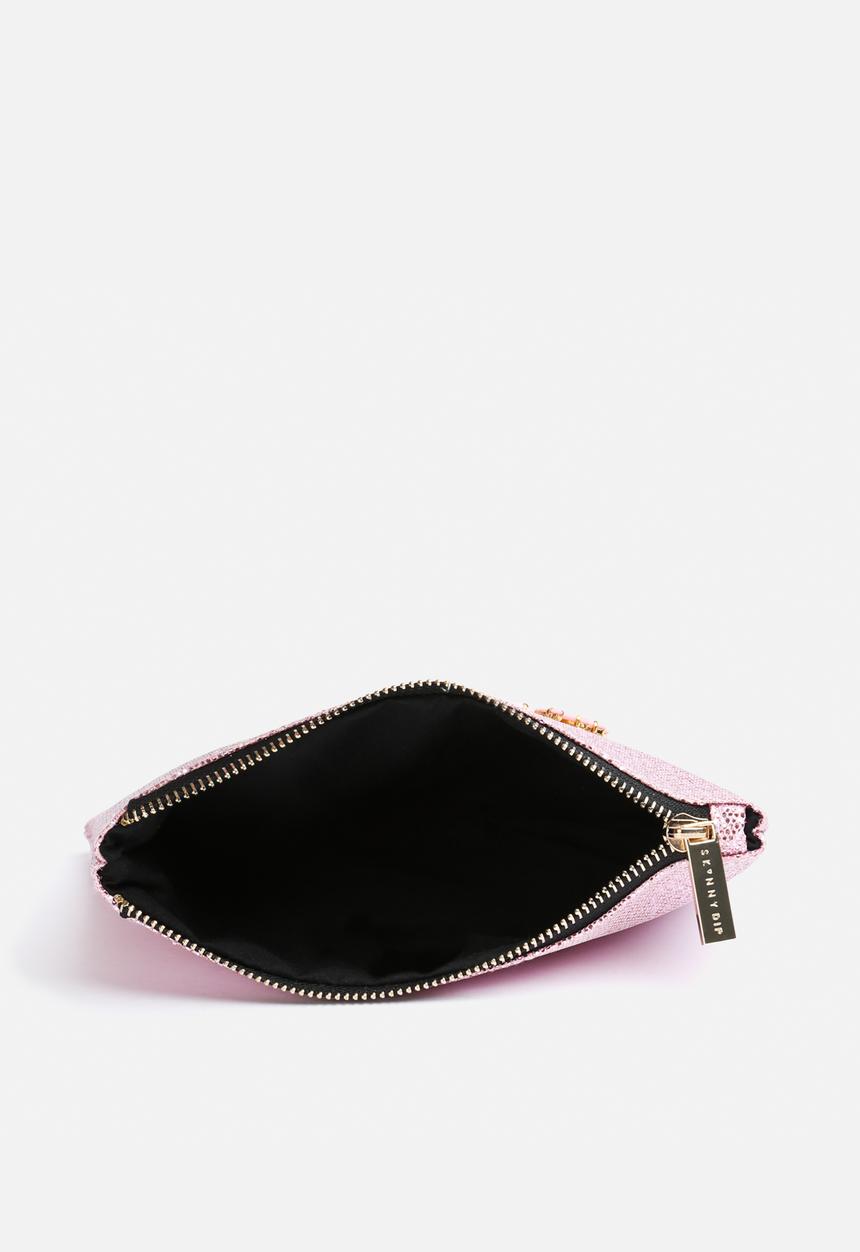 Skinnydip - Rose Glitter Clutch