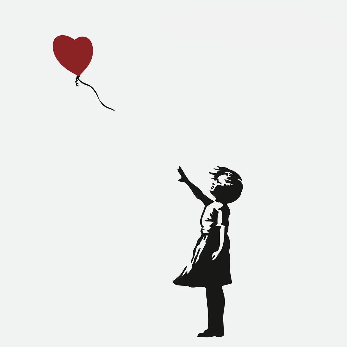 Girl With Red Balloon Wall Decal Banksy Art 