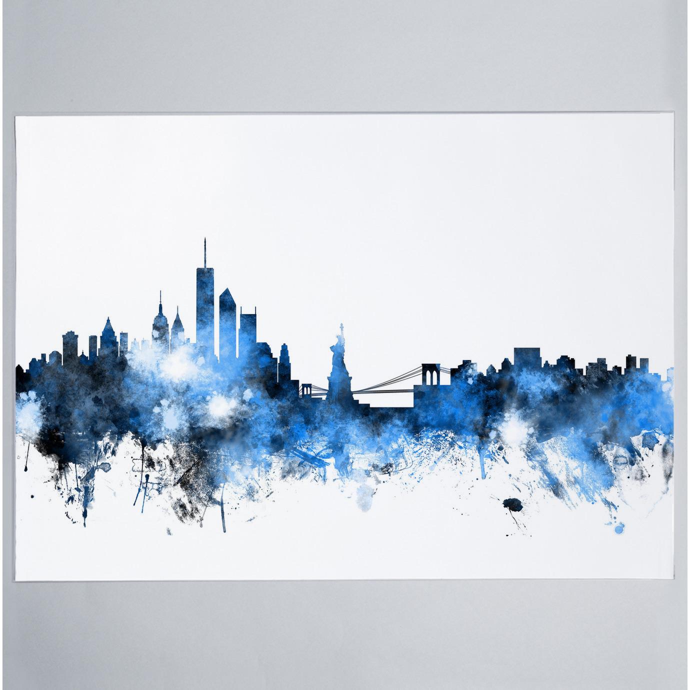 New York Skyline Blue Black - Print ArtPause Art | Superbalist.com