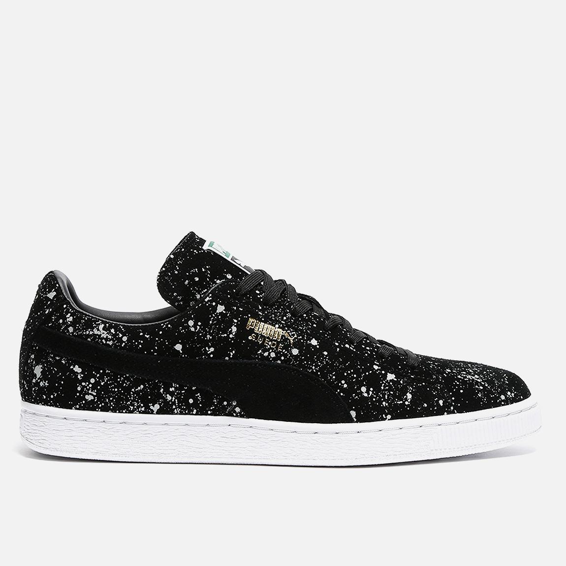 puma suede black splatter