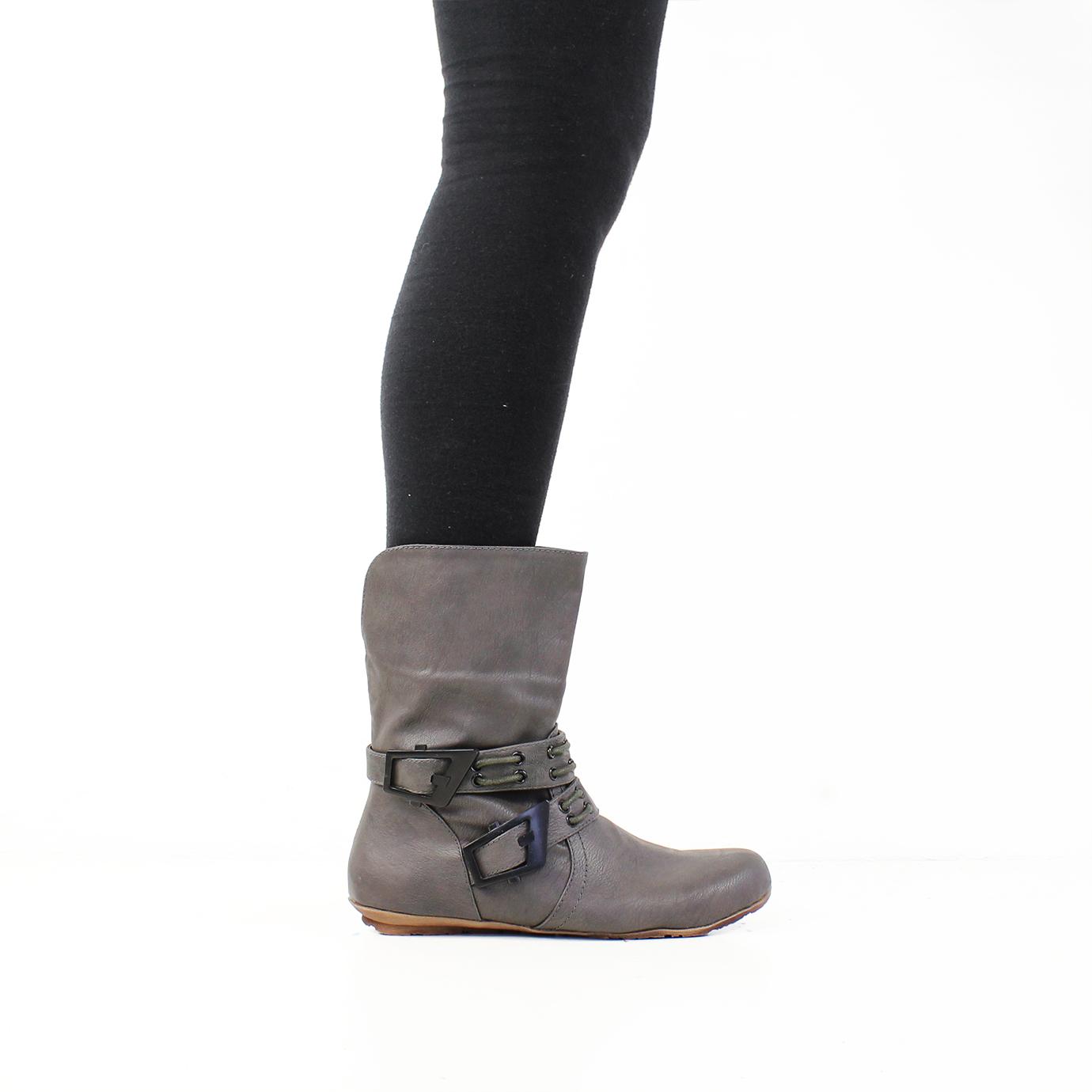 Bulle Women's Olibem Buckle Boots- Grey