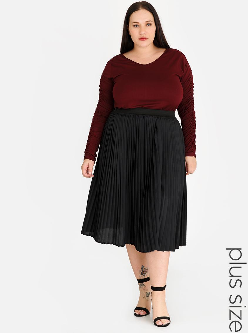 Plus Size Pleated Skirt Black Style Republic Plus Bottoms And Skirts 