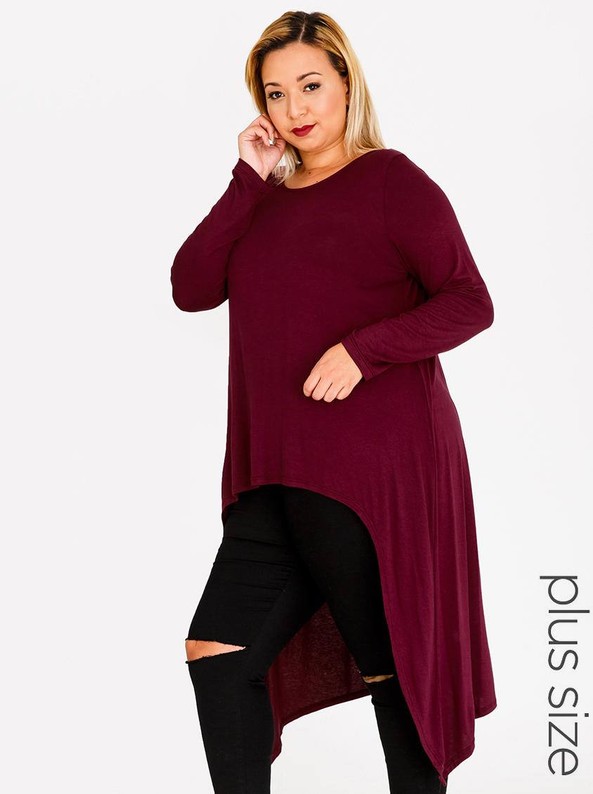 plus size hi low tunic