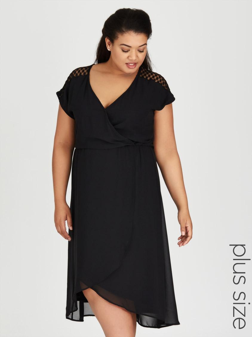 Chiffon Wrap Dress Black edit Plus Dresses | Superbalist.com