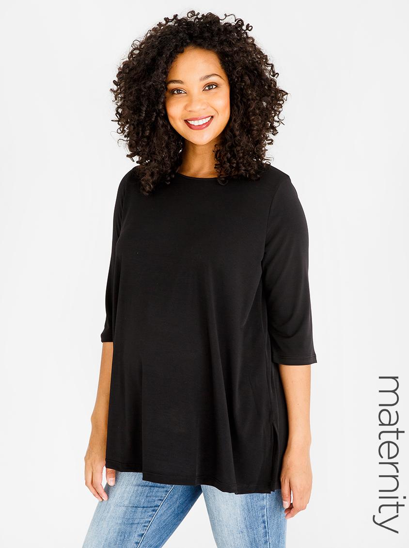 black maternity tunic