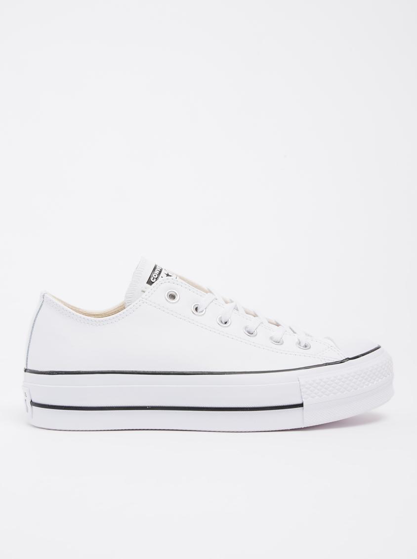 Chuck Taylor Leather All Star Lift Clean Sneakers White Converse ...